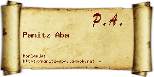 Panitz Aba névjegykártya